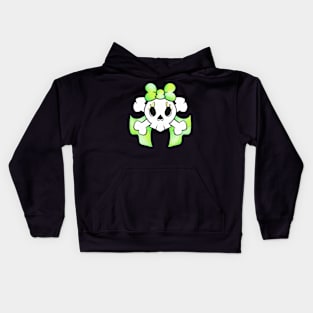 Pretty skulls green ribbon Kids Hoodie